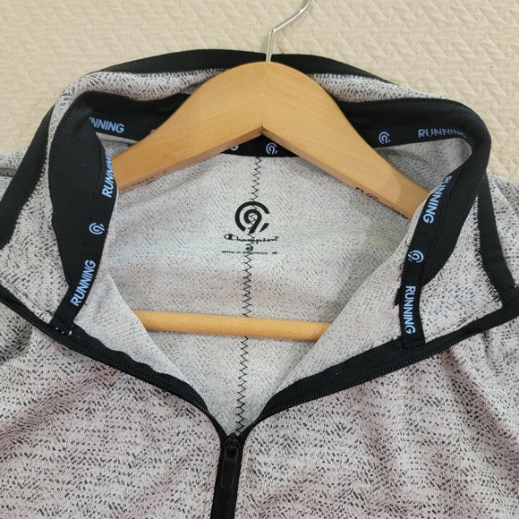 Champion Gray Quarter-Zip Pullover Mens Size Medium - Picture 9 of 16